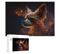 Adults 300 PCS Jigsaw Puzzle Magical Firework Canine Portrait Adult Jigsaw Puzzle Brain Teaser Game Enhance Memory Birthday And Unique Gifts 300 PCS