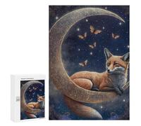 Adults 300 PCS Jigsaw Puzzle Moonlit Fox Dreams -1 Adult Jigsaw Puzzle Brain Teaser Game Enhance Memory Birthday And Unique Gifts 300 PCS
