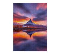 Adults 300 PCS Jigsaw Puzzle Mountain Reflection at Sunset Adult Jigsaw Puzzle Relaxing Games Perfect Decoration Unique Gifts for Birthday And Christmas 300 PCS