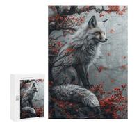 Adults 300 PCS Jigsaw Puzzle Mystic Kitsune Fox Jigsaw Puzzle Brain Teaser Game But Fun And Humorous for Is Ideal As A Gift 300 PCS