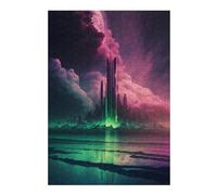 Adults 300 PCS Jigsaw Puzzle Neon Cityscape Future Dreamscape Adult Jigsaw Puzzle Relaxing Games Perfect Decoration Unique Gifts for Birthday And Christmas 300 PCS