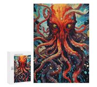 Adults 300 PCS Jigsaw Puzzle Octopus in Watercolor Adult Jigsaw Puzzle Brain Teaser Game Enhance Memory Birthday And Unique Gifts 300 PCS