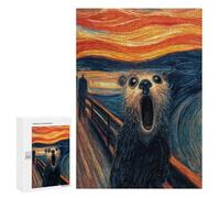 Adults 300 PCS Jigsaw Puzzle Otter Scream Painting Jigsaws for Adults Puzzle Precision Cutting Difficult And Challenge Toy Intellectual Game 300 PCS
