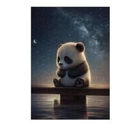 Adults 300 PCS Jigsaw Puzzle Panda Under The Stars Jigsaw for Adults Relaxing Games Pattern Assembly Unique Gifts for Birthday And Christmas 300 PCS