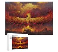 Adults 300 PCS Jigsaw Puzzle Phoenix Rising Fantasy Artwork Adult Jigsaw Puzzle Brain Teaser Game Enhance Memory Birthday And Unique Gifts 300 PCS