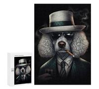 Adults 300 PCS Jigsaw Puzzle Poodle Dog Gangster Suit Jigsaw for Adults Brain Teaser Game Precision Cutting Unique Gifts for Birthday And Christmas 300 PCS