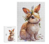Adults 300 PCS Jigsaw Puzzle Rabbit Flower Jigsaw for Adults Brain Teaser Game Precision Cutting Unique Gifts for Birthday And Christmas 300 PCS