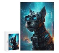 Adults 300 PCS Jigsaw Puzzle Schnauzer Cyberpunk Jigsaw for Adults Brain Teaser Game Precision Cutting Unique Gifts for Birthday And Christmas 300 PCS