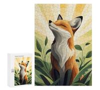 Adults 300 PCS Jigsaw Puzzle Smiling Fox in Sunlight Jigsaw for Adults Brain Teaser Game Wall Decoration for Is Ideal As A Gift 300 PCS