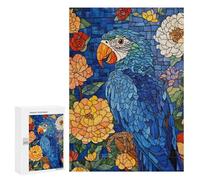 Adults 300 PCS Jigsaw Puzzle Stained Glass Parrot Artwork-2 Jigsaws for Adults Puzzle Precision Cutting Difficult And Challenge Toy Intellectual Game 300 PCS
