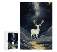 Adults 300 PCS Jigsaw Puzzle Starry Night Deer Pathway Jigsaws for Adults Puzzle Precision Cutting Difficult And Challenge Toy Intellectual Game 300 PCS