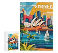 Adults 300 PCS Jigsaw Puzzle Sydney Harbor Vibes Jigsaw for Adults Brain Teaser Game Wall Decoration for Is Ideal As A Gift 300 PCS