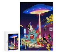 Adults 300 PCS Jigsaw Puzzle Synthwave Ukiyoe 2 Jigsaw Puzzle Brain Teaser Game But Fun And Humorous for Is Ideal As A Gift 300 PCS