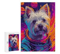 Adults 300 PCS Jigsaw Puzzle Terrier Astronaut Space Adult Jigsaw Puzzle Family Game Precision Cutting Birthday And Unique Gifts 300 PCS