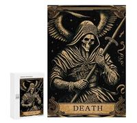 Adults 300 PCS Jigsaw Puzzle The Death Tarot Card Jigsaw for Adults Brain Teaser Game Wall Decoration for Is Ideal As A Gift 300 PCS