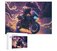 Adults 300 PCS Jigsaw Puzzle Thundering Motorcycle Ride Adult Jigsaw Puzzle Brain Teaser Game Enhance Memory Birthday And Unique Gifts 300 PCS
