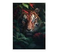 Adults 300 PCS Jigsaw Puzzle Tiger Jungle Flowers Jigsaw for Adults Relaxing Games Pattern Assembly Unique Gifts for Birthday And Christmas 300 PCS