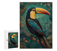 Adults 300 PCS Jigsaw Puzzle Toucan Bird Forest Jigsaw for Adults Brain Teaser Game Wall Decoration for Is Ideal As A Gift 300 PCS