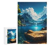 Adults 300 PCS Jigsaw Puzzle Tranquil Mountain Lake Jigsaw for Adults Brain Teaser Game Precision Cutting Unique Gifts for Birthday And Christmas 300 PCS