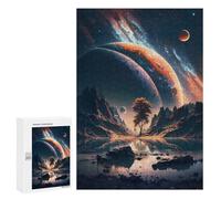 Adults 300 PCS Jigsaw Puzzle Twilight Stellar Horizon Jigsaw Puzzle Brain Teaser Game But Fun And Humorous for Is Ideal As A Gift 300 PCS