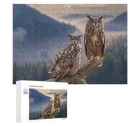 Adults 300 PCS Jigsaw Puzzle Two Owls on Branch Jigsaw for Adults Brain Teaser Game Precision Cutting Unique Gifts for Birthday And Christmas 300 PCS