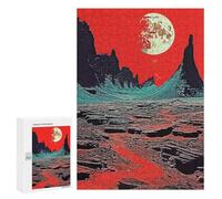 Adults 300 PCS Jigsaw Puzzle Vintage Collage Red Nature Jigsaw Puzzle Brain Teaser Game But Fun And Humorous for Is Ideal As A Gift 300 PCS