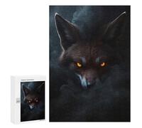 Adults 300 PCS Jigsaw Puzzle Wild Fox Halloween Poster Jigsaw for Adults Brain Teaser Game Wall Decoration for Is Ideal As A Gift 300 PCS