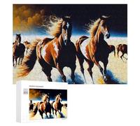 Adults 300 PCS Jigsaw Puzzle Wild Horses Galloping Free Adult Jigsaw Puzzle Brain Teaser Game Enhance Memory Birthday And Unique Gifts 300 PCS