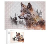 Adults 300 PCS Jigsaw Puzzle Wild Wolf Spirit Adult Jigsaw Puzzle Brain Teaser Game Enhance Memory Birthday And Unique Gifts 300 PCS