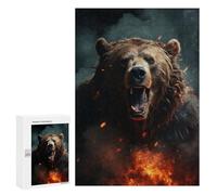 Adults 300 PCS Puzzle Angry Bear Adult Jigsaw Puzzle Anti-Stress Toys Analysis And Logic Birthday Present, Gifts, 300 PCS