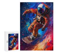 Adults 300 PCS Puzzle Astronaut Snowboarding in Space Puzzles for Teenagers Precision Cutting for Birthday, Chrismas Toy Intellectual Game 300 PCS