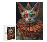 Adults 300 PCS Puzzle Carnival Cat Costume Painting Adult Jigsaw Puzzles Difficult Challenge Wishlist with Santa Claus Unique Birthday And Gifts 300 PCS