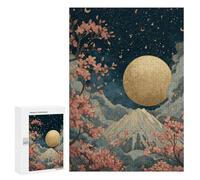 Adults 300 PCS Puzzle Cherry Blossom Moonlit Mountain Jigsaw Puzzles for Adults Birthday Present Parent-child Interaction Toy Intellectual Game 300 PCS