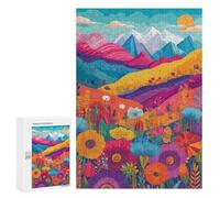 Adults 300 PCS Puzzle Colorful Mountain Landscape Adult Jigsaw Puzzles Difficult Challenge Wishlist with Santa Claus Unique Birthday And Gifts 300 PCS