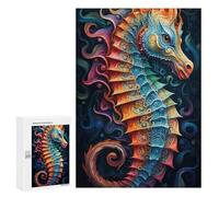 Adults 300 PCS Puzzle Colorful Seahorse Artwork Puzzles for Teenagers Precision Cutting for Birthday, Chrismas Toy Intellectual Game 300 PCS