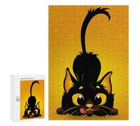 Adults 300 PCS Puzzle Cute Cat Waiting For You Adult Jigsaw Puzzles Analysis And Logic Wishlist with Santa Claus Unique Gifts for Birthday And Christmas 300 PCS