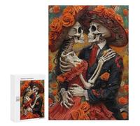 Adults 300 PCS Puzzle Day of The Dead Romance Adult Jigsaw Puzzles Difficult Challenge Wishlist with Santa Claus Unique Birthday And Gifts 300 PCS
