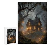 Adults 300 PCS Puzzle Enchanted Forest Cottage Jigsaw Puzzles for Adults Birthday Present Parent-child Interaction Toy Intellectual Game 300 PCS