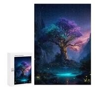 Adults 300 PCS Puzzle Enchanted Forest Glowing Tree Puzzles for Teenagers Precision Cutting for Birthday, Chrismas Toy Intellectual Game 300 PCS