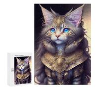 Adults 300 PCS Puzzle Fantasy Cat Armor Artwork Adult Jigsaw Puzzles Analysis And Logic Wishlist with Santa Claus Unique Gifts for Birthday And Christmas 300 PCS
