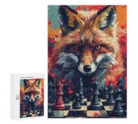 Adults 300 PCS Puzzle Fox Chess Strategy Art Print -1 Adult Jigsaw Puzzles Difficult Challenge Wishlist with Santa Claus Unique Birthday And Gifts 300 PCS