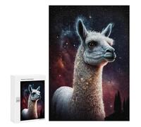Adults 300 PCS Puzzle Galactic Llama Portrait-2 Adult Jigsaw Puzzles Analysis And Logic Wishlist with Santa Claus Unique Gifts for Birthday And Christmas 300 PCS