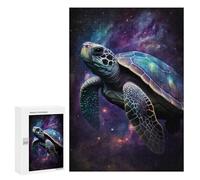 Adults 300 PCS Puzzle Galactic Sea Turtle Art Print-2 Adult Jigsaw Puzzles Analysis And Logic Wishlist with Santa Claus Unique Gifts for Birthday And Christmas 300 PCS