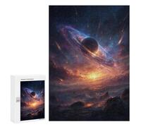 Adults 300 PCS Puzzle Galactic Sunset with Rings Puzzles for Teenagers Precision Cutting for Birthday, Chrismas Toy Intellectual Game 300 PCS