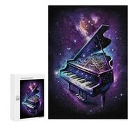 Adults 300 PCS Puzzle Galaxy Grand Piano Art Print-2 Adult Jigsaw Puzzles Analysis And Logic Wishlist with Santa Claus Unique Gifts for Birthday And Christmas 300 PCS