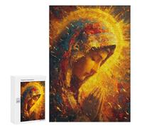 Adults 300 PCS Puzzle Golden Halo Portrait Adult Jigsaw Puzzles Difficult Challenge Wishlist with Santa Claus Unique Birthday And Gifts 300 PCS