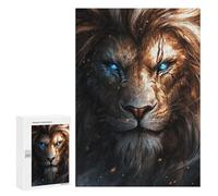 Adults 300 PCS Puzzle Golden Lion with Blue Eyes Puzzles for Teenagers Precision Cutting for Birthday, Chrismas Toy Intellectual Game 300 PCS