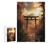 Adults 300 PCS Puzzle Japanese Torii Gate with Falling Leaves Jigsaws for Adults Puzzle Improve Memory Challenging To Complete Unique Gifts for Birthday And Christmas 300 PCS