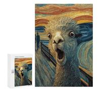 Adults 300 PCS Puzzle Llama Art Print, Scream Style-1 Adult Jigsaw Puzzles Difficult Challenge Wishlist with Santa Claus Unique Birthday And Gifts 300 PCS