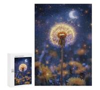 Adults 300 PCS Puzzle Magical Dandelion Night Sky Jigsaw Puzzles for Adults Birthday Present Parent-child Interaction Toy Intellectual Game 300 PCS